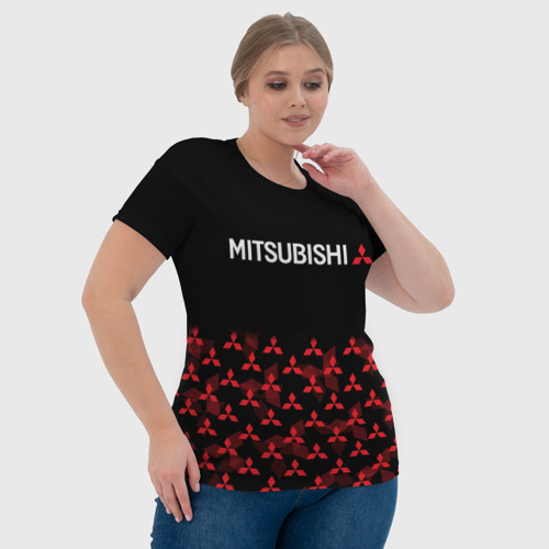 Женская футболка 3D Mitsubishi half pattern, цвет 3D печать - фото 6