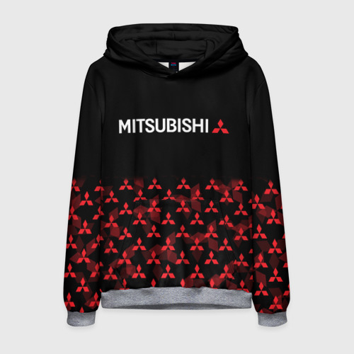 Мужская толстовка 3D Mitsubishi half pattern, цвет меланж