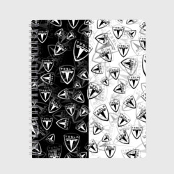 Тетрадь Tesla black and white logo pattern