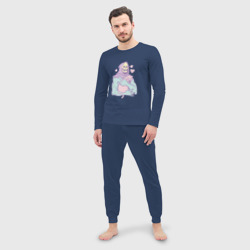 Мужская пижама с лонгсливом хлопок Властелины вселенной 2023 сердечки и котики - фото 2
