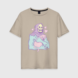 Женская футболка хлопок Oversize Властелины вселенной 2023 сердечки и котики