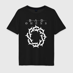 Мужская футболка хлопок Oversize Bad Omens logo