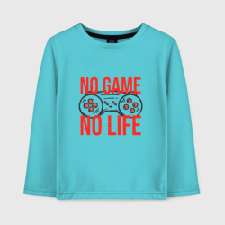 Детский лонгслив хлопок No game /no life