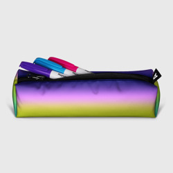 Пенал школьный 3D Разноцветный градиентный узор зелено-фиолетовый - фото 2