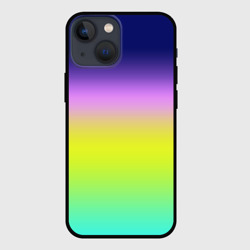 Чехол для iPhone 13 mini Разноцветный градиентный узор зелено-фиолетовый