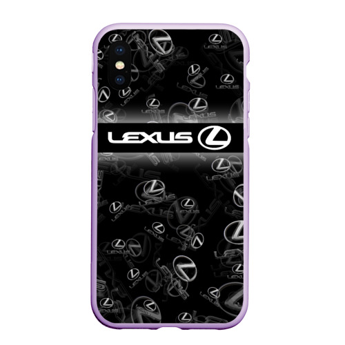 Чехол для iPhone XS Max матовый Lexus sport pattern, цвет сиреневый