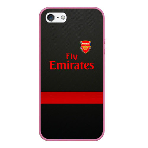 Чехол для iPhone 5/5S матовый Arsenal fc, цвет малиновый