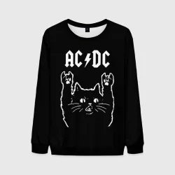 Мужской свитшот 3D AC DC, Рок кот