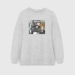 Женский свитшот oversize без начеса хлопок Капибара работает Воркинг