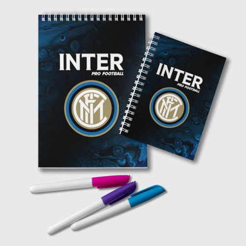 Блокнот Inter Pro Football Разводы, цвет крупная клетка