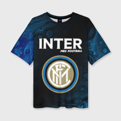 Женская футболка oversize 3D Inter Pro Football Разводы