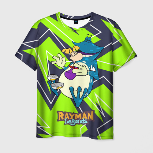 Мужская футболка с принтом Rayman and globox, вид спереди №1
