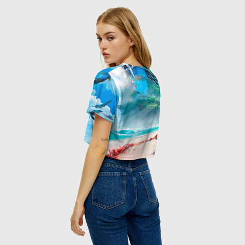 Женская футболка Crop-top 3D Horizon Запретный Запад Элой, цвет 3D печать - фото 5