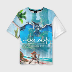 Женская футболка oversize 3D Horizon Запретный Запад Элой