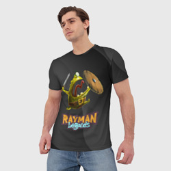 Футболка с принтом Rayman legends black для мужчины, вид на модели спереди №2. Цвет основы: белый
