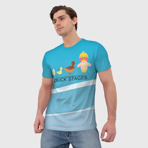 Мужская футболка 3D Duck stages 3D, цвет 3D печать - фото 3