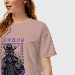 Женская футболка хлопок Oversize Лось шериф - фото 2