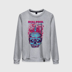 Женский свитшот хлопок Череп бассейн