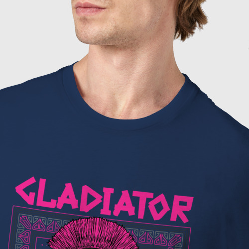 Мужская футболка хлопок Птица гладиатор, цвет темно-синий - фото 6