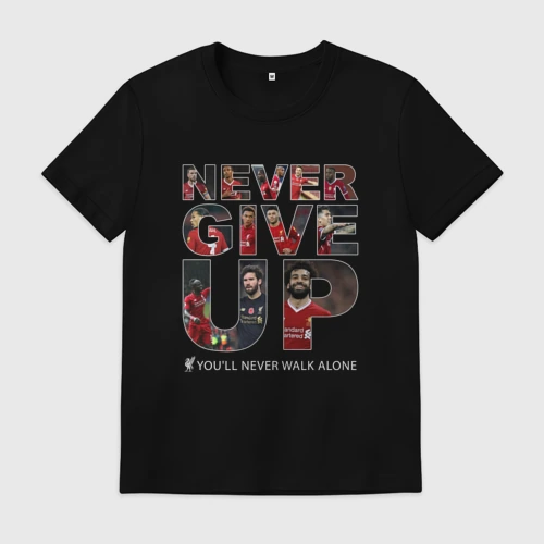 Мужская футболка хлопок Never give Up Liverpool Ливерпуль