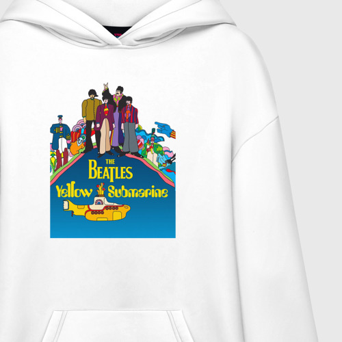 Худи SuperOversize хлопок The Beatles on a Yellow Submarine, цвет белый - фото 3