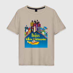 Мужская футболка хлопок Oversize The Beatles on a Yellow Submarine