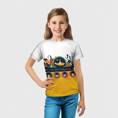 Детская футболка 3D Yellow Submarine Мультфильм 3D, цвет 3D печать - фото 5