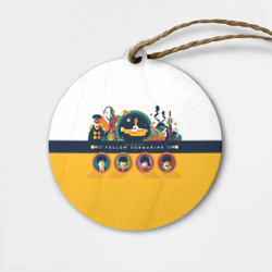 Деревянная игрушка круг Yellow Submarine Мультфильм 3D