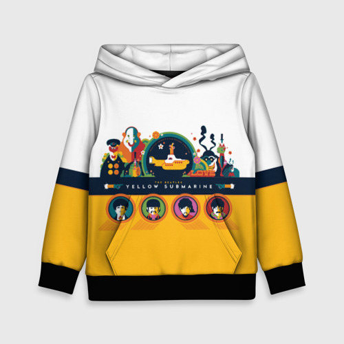 Детская толстовка 3D Yellow Submarine Мультфильм 3D, цвет черный