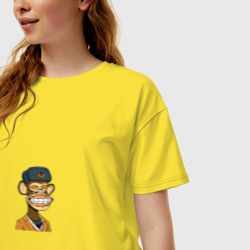 Женская футболка хлопок Oversize NFT Monkey - фото 2