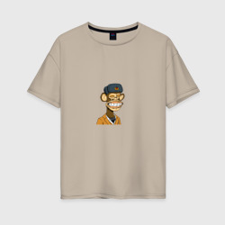 Женская футболка хлопок Oversize NFT Monkey