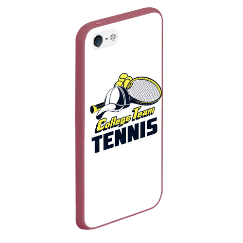 Чехол для iPhone 5/5S матовый Теннис Tennis, цвет малиновый - фото 3