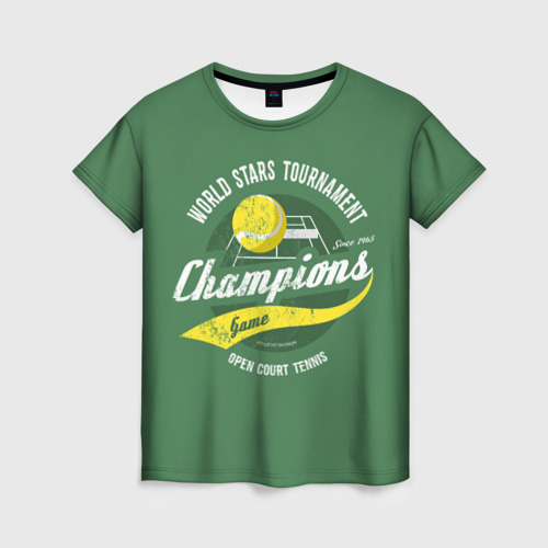 Женская футболка с принтом Большой Теннис Tennis, вид спереди №1