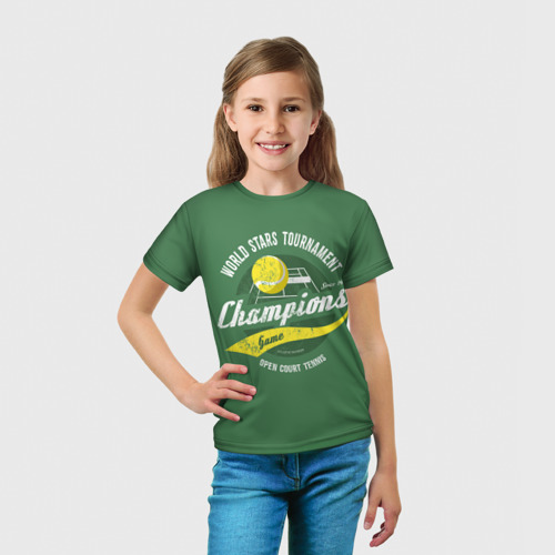 Детская футболка 3D Большой Теннис Tennis, цвет 3D печать - фото 5