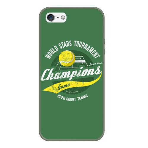 Чехол для iPhone 5/5S матовый Большой Теннис Tennis, цвет темно-зеленый