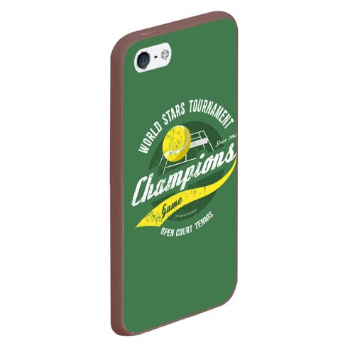 Чехол для iPhone 5/5S матовый Большой Теннис Tennis, цвет коричневый - фото 3