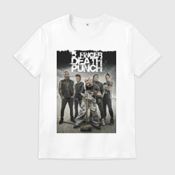 Мужская футболка хлопок Five finger death punch - group
