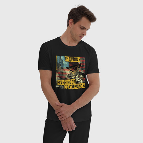 Мужская пижама хлопок Five Finger Death Punch The Pride, цвет черный - фото 3