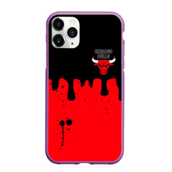 Чехол для iPhone 11 Pro матовый Chicago Bulls Чикаго Буллз Логотип