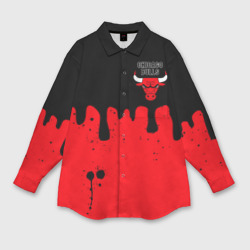 Мужская рубашка oversize 3D Chicago Bulls Чикаго Буллз Логотип