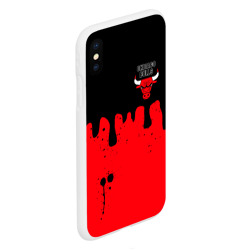 Чехол для iPhone XS Max матовый Chicago Bulls Чикаго Буллз Логотип - фото 2