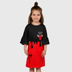 Детское платье 3D Chicago Bulls Чикаго Буллз Логотип - фото 2