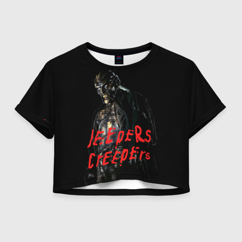 Женская футболка Crop-top 3D Джиперс Криперс - жуткий монстр, цвет 3D печать