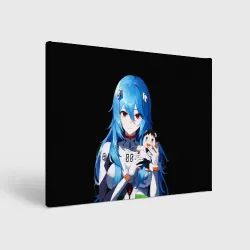 Холст прямоугольный Рей Аянами с игрушкой Синдзи Евангелион