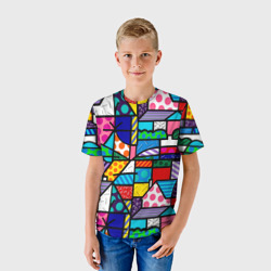 Детская футболка 3D Ромеро Бритто / красочный узор - фото 2