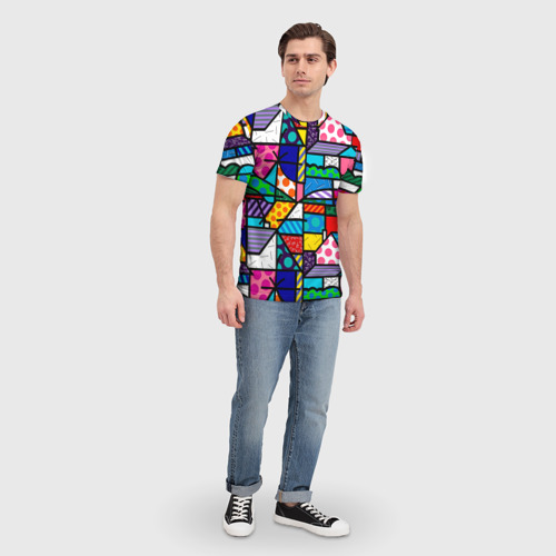 Мужская футболка 3D Ромеро Бритто красочный узор, цвет 3D печать - фото 5