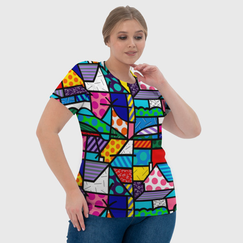 Женская футболка 3D Ромеро Бритто красочный узор, цвет 3D печать - фото 6