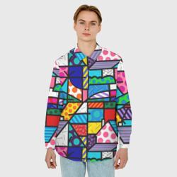 Мужская рубашка oversize 3D Ромеро Бритто красочный узор - фото 2