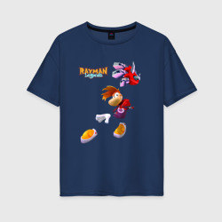 Женская футболка хлопок Oversize Rayman в прыжке