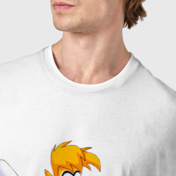 Футболка с принтом Rayman legends gamer для мужчины, вид на модели спереди №4. Цвет основы: белый